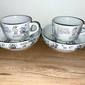 Disney SketchbookMinnie Mouse Serving /Pasta Bowl and Soup‎ Mug Set (4 Peices)